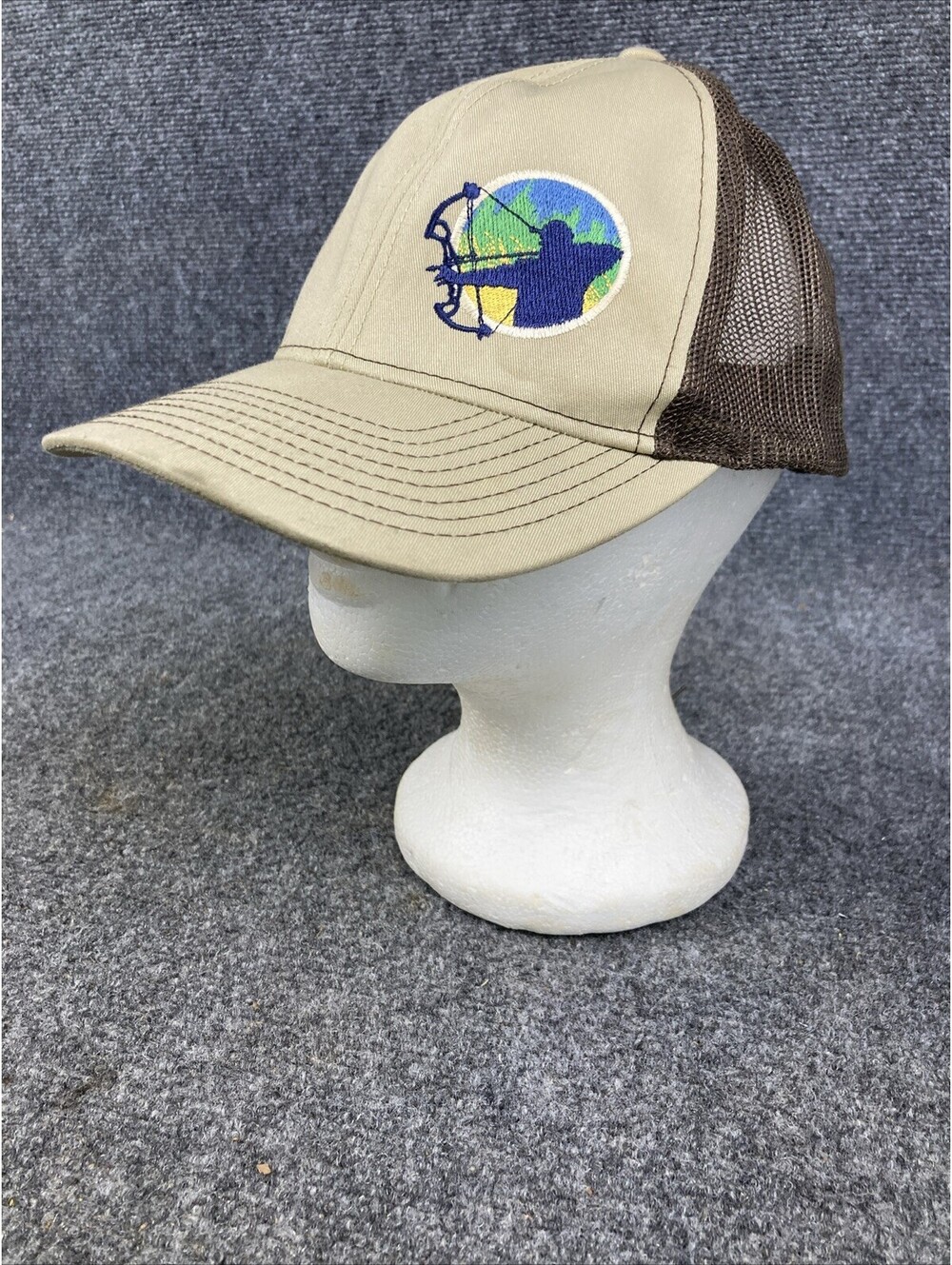 Pacific Herowear Beige Tan Brown Adjustable Strap Crossbow Bow Hunting Cap Hat